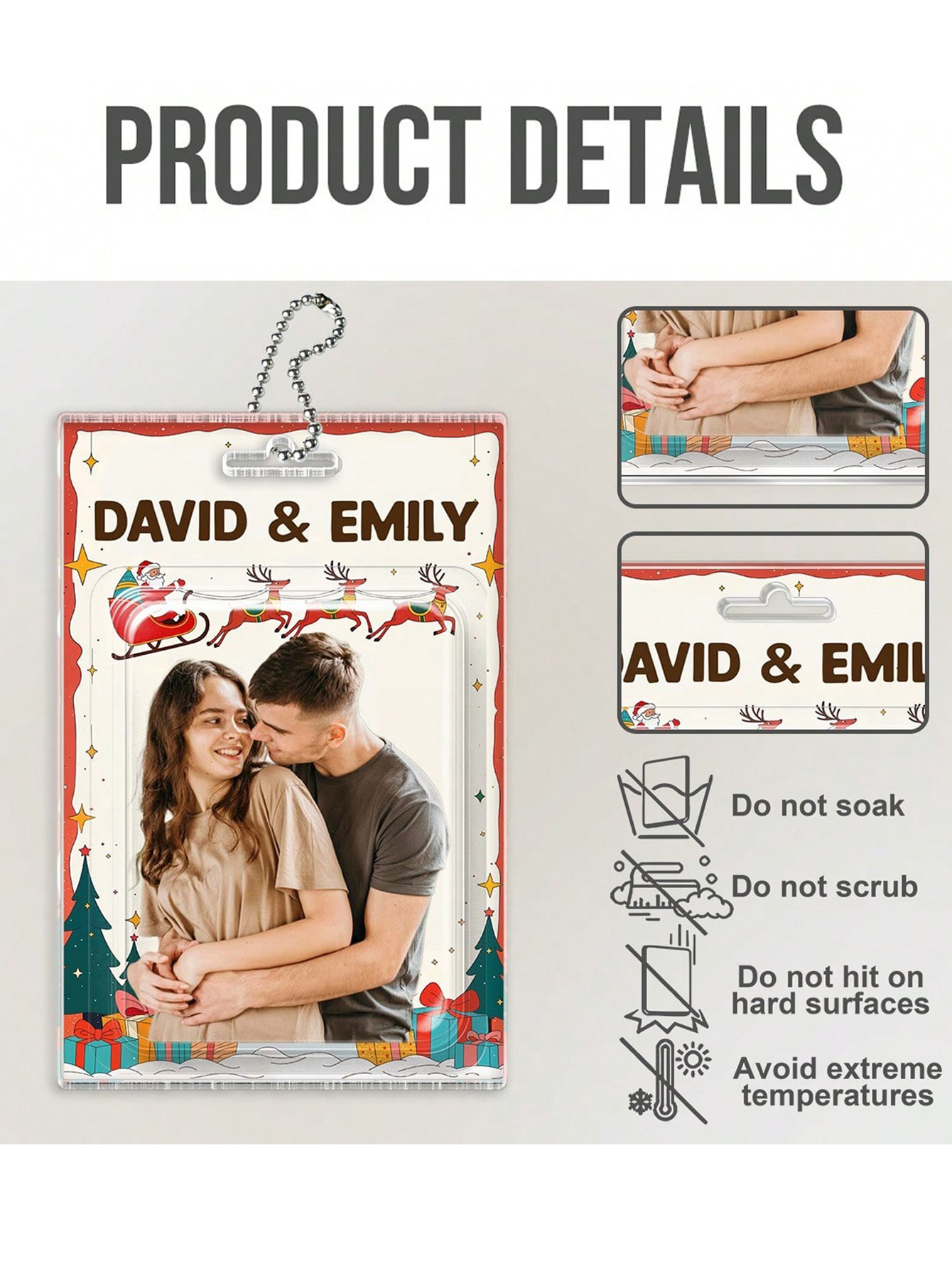 Custom Personalized Acrylic Couple Charms